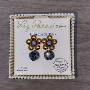 New! liz palacios earrings 14k gold plated brass